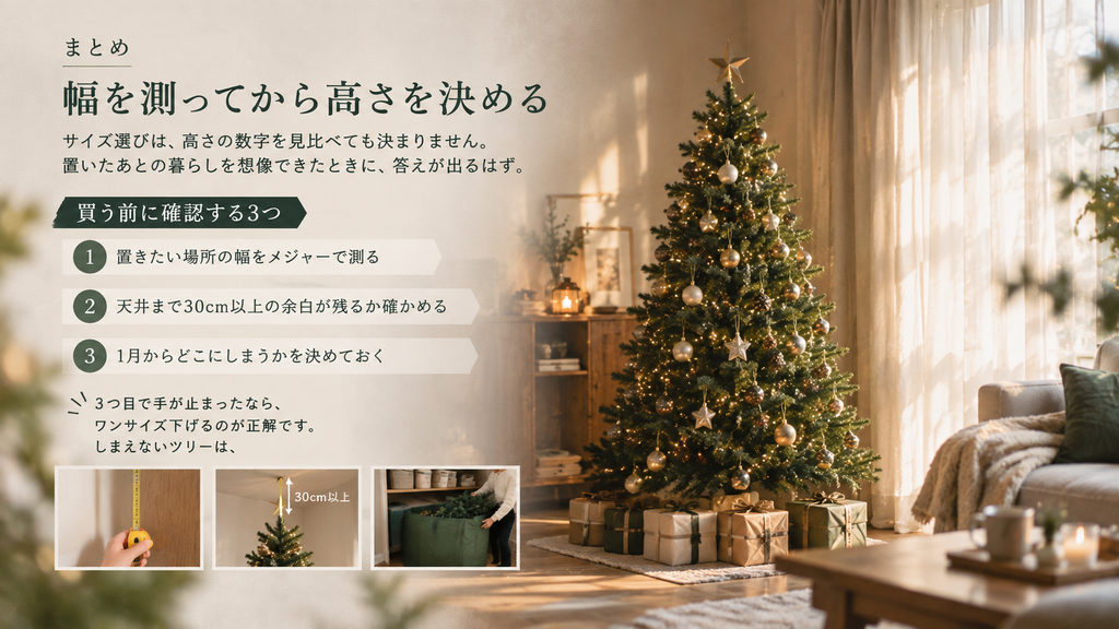 幅を測ってから高さを決める